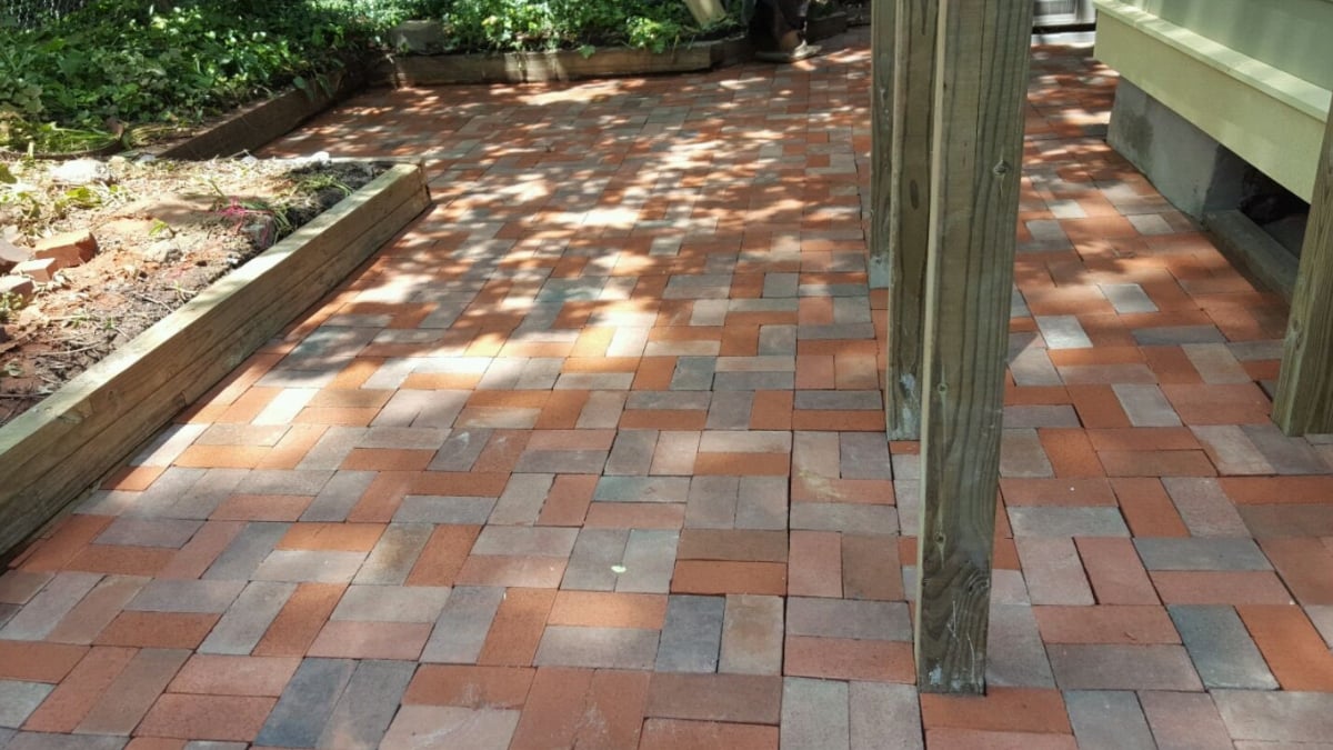 Brick patio and small deck for Small Addition in University City Philadephia