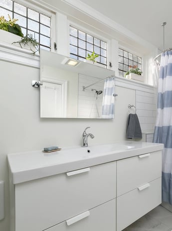 White Modern Bathroom Sink and Mirror
