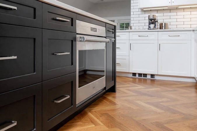 Transitional stainless steel dishwasher by Bellweather Design-Build