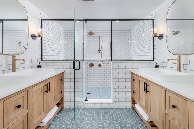 Transitional Master Bathroom with Modern Accents